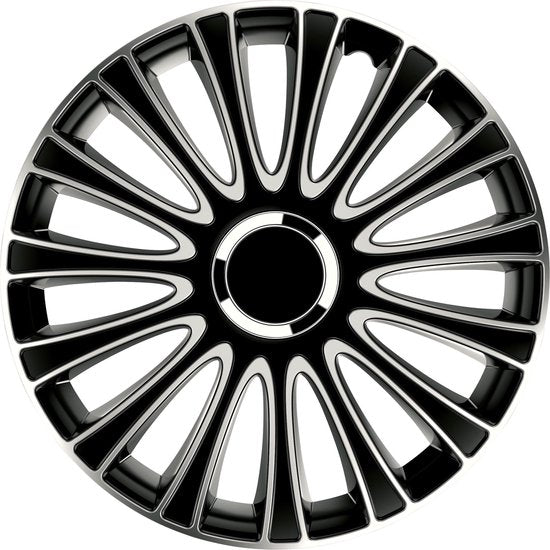 Carpoint Hubcaps Le Mans Pro 16 Inch Abs Black/Silver Set Of 4