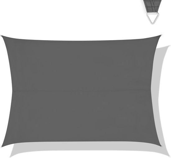 VONROC Premium Shade Cloth - Bâche - Rectangle - 400x300 cm - Imperméable - Gris - Sac de rangement et cordon de fixation inclus