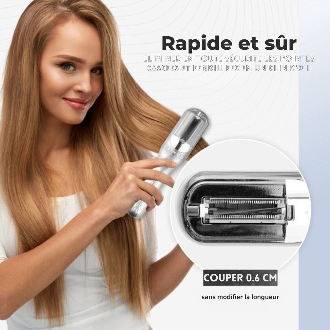 Tondeuse pour pointes fourchues - La Nou® Split Remover 4 - Accessoires inclus - argenté