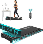 TibaGoods Tapis de course pliable - 1 à 6 km/h - Tapis de course à domicile - Tapis de marche - Vélo d'exercice - Fonction d'inclinaison 6% - Tapis de course - Tapis de marche - Sport - Course - Pour sous le bureau