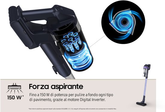 Samsung VS15A6031R4 Sans sac 0,8 l Noir