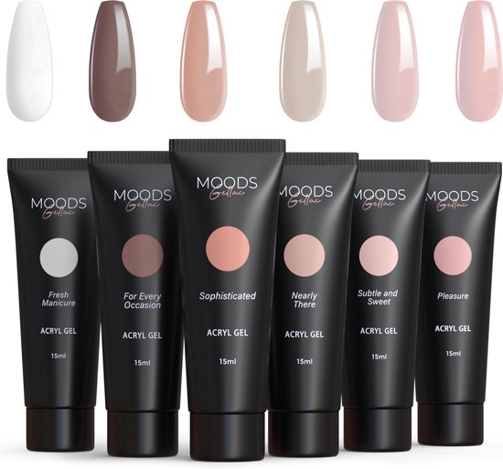 Moods Gellac - Polygel Colour Set - Recharge - The Nude - 6 Couleurs - 15ML