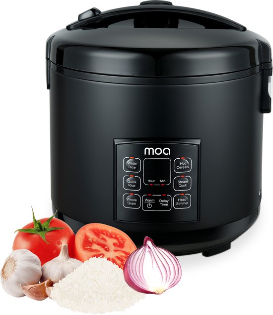 MOA Multicooker - 5L - Mijoteuse - Cuiseur de riz avec vapeur - Cuiseur vapeur - Fonction maintien au chaud - 700W - Noir