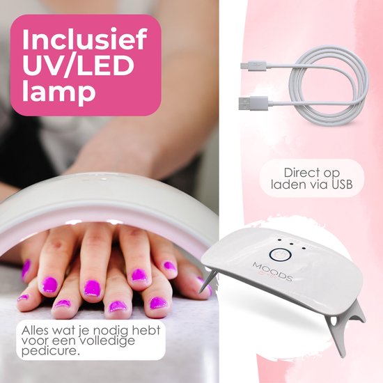 Moods Gellac - Luxury Polygel Set - Polygel Nails Starter Pack - Inclut une lampe UV LED - 6 couleurs - Gris Nude