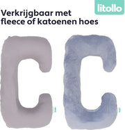 Litollo® Zwangerschapskussen (C-vorm) - Voedingskussen - Lichaamskussen - Zijslaapkussen - Body pillow - Grijs