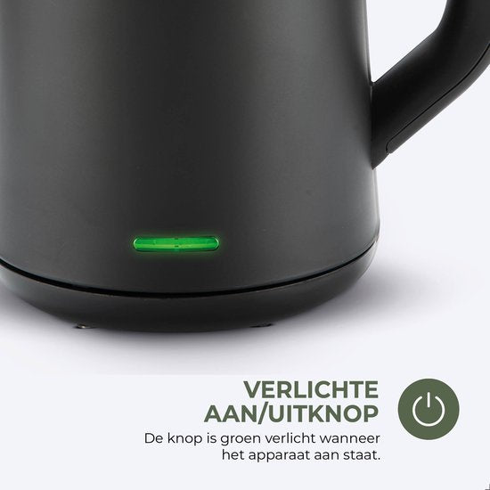 Bourgini Elements - Bouilloire numérique - Noir - Capacité de 1,7 litre - Matériaux recyclés certifiés GRS