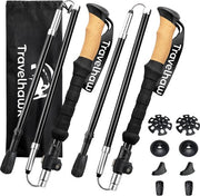 Bâtons de marche nordique Travelhawk Bâtons de trekking - randonnée - trekking - ajustable - pliable - alternativement télescopique et rétractable