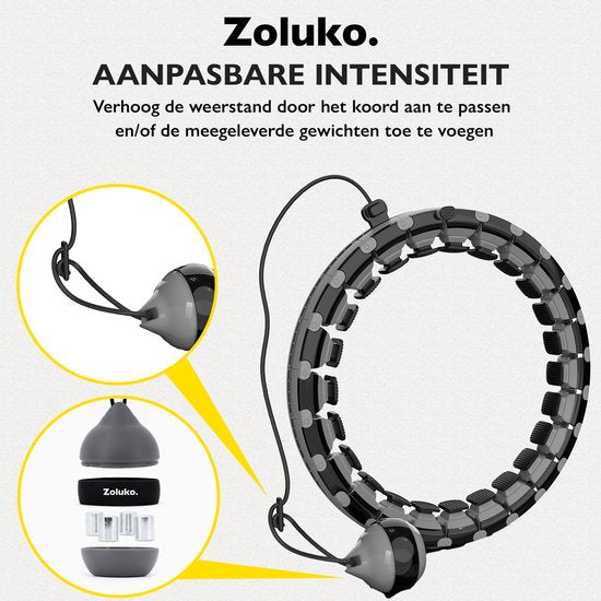 Zoluko Hula Hoop XXL - 130 cm de circonférence - livre électronique inclus - Hula Hoop - Hoop - Hula Hoop Fitness - Hula Hoop Fitness - Fitness Hoop - Hula Hoop lesté - Hula Hoop lesté - Hula Hoop avec poids - Hula Hoop Adultes - Hula Hoop Fitness - Body