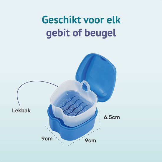Alyze Plateau pour prothèses dentaires + brosse - Bleu - Pour prothèses dentaires - Appareils orthodontiques - Prothèses dentaires - Plateau - Plateau pour prothèses dentaires