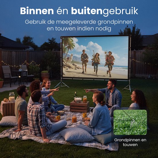 Écran de projection Lumina® 120 pouces - Écran Beamer avec pied - infroissable - pliable - avec sac de transport - pour l'intérieur et l'extérieur