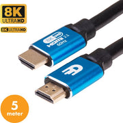 Drivv. Câble HDMI Premium 2.1 - Ultra HD High Speed 8K - 4K 120hz - Convient à Xbox Series X & PS5 - 5 mètres - Bleu