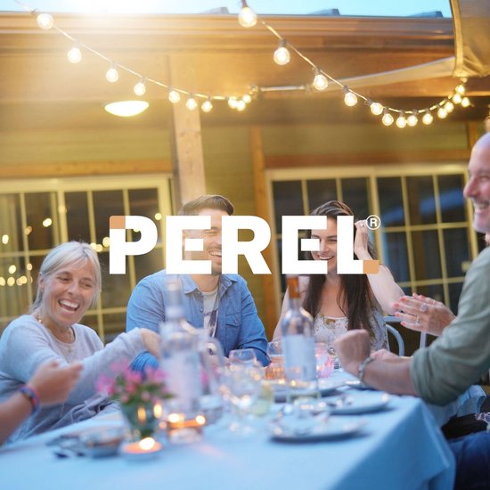 Perel Chaise pliante, pliable, utilisation intérieure et extérieure, résistante aux intempéries, aspect rotin, maximum 300 kg, noir, robuste, chaise d'extérieur, chaise de patio, mobilier de jardin, pliable et moderne, 44,5 x 50 x 81 cm