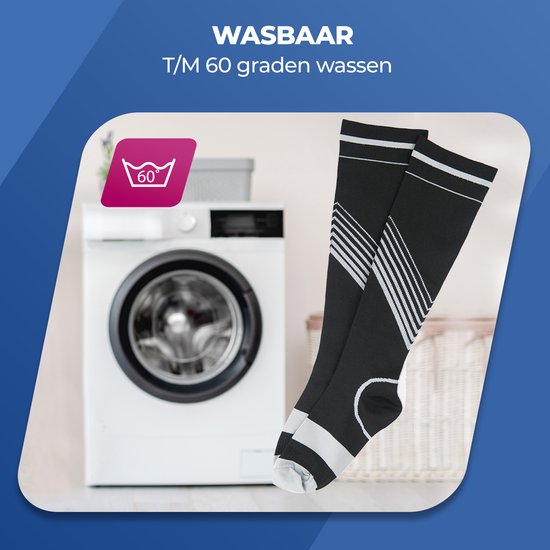 Chaussettes de compression Roegaarden - Chaussettes de compression - Chaussettes de soutien - Taille 40-44 - Noir