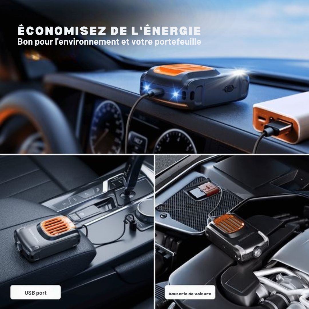 Deterrent Vulpes Goods® - Dissuasion de la martre de pierre - Intérieur et extérieur - Fréquences automatiques et lampes flash - USB et batterie de voiture - Martres, souris et rats - PRO V2 - 2 pièces - orange/noir