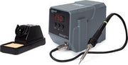 Station de soudage Velleman avec écran LED et élément chauffant en céramique, 90 W, plage de température 50-480 °C, convient aux professionnels et aux bricoleurs, gris