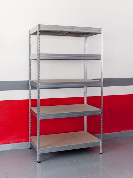 ERRO Metalen Opbergrek/Stellingkast met 5 legborden - 875kg draagkracht - (BxDxH) 90x40x180cm - 175kg per plank