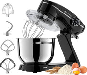 KitchenBrothers Robot de cuisine - Ecran tactile et minuteur - Robot de cuisine - 6.2L - 1800W - Mixeur de cuisine - Aluminium - Noir