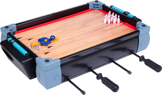 Modèle de table de football de table Umbro - Jeu de table 5 en 1 - 40 x 30 x 25 CM - Jeu de football de table - Football, Hockey, Basketball, Tennis et Bowling - Noir/Bleu