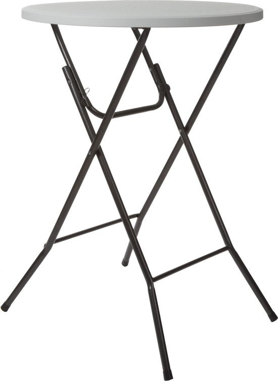 Perel Table pliante, blanche, 80 x 110 cm, utilisation intérieure et extérieure, idéale pour les événements et l'utilisation quotidienne, max. 100 kg, convient partout, légère et portable, espace de table supplémentaire