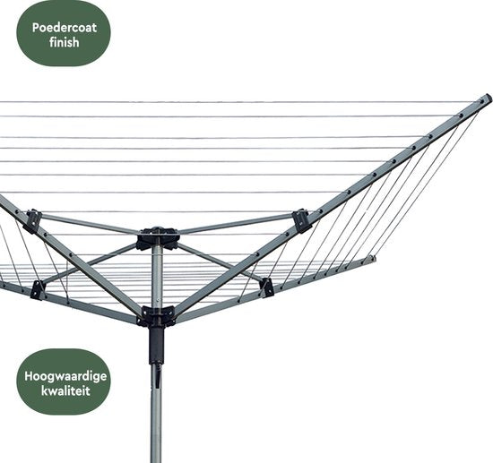 BRASQ Drying Tower Grey - 40 metres - Tour de séchage pliable - Tour de séchage avec ancrage au sol et housse de protection - Support de séchage