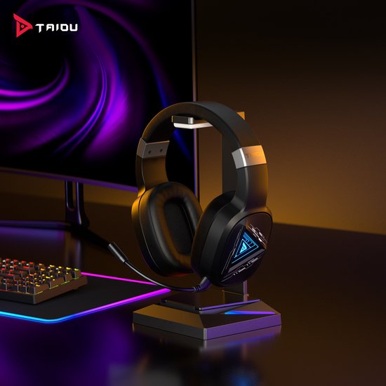 Casque de jeu sans fil 2,4 GHz TAIDU THS320Pro- Casque Bluetooth - avec microphone - Convient pour PS4/PS5, Nintendo Switch - Multiplateforme - Noir