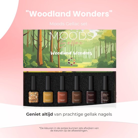 Moods Gellac 6-Piece Set - Gel Nail Polish Starter Pack - Gel Nail Polish - 8ML - Woodland Wonders - Gellac - Nails - Chic Colours