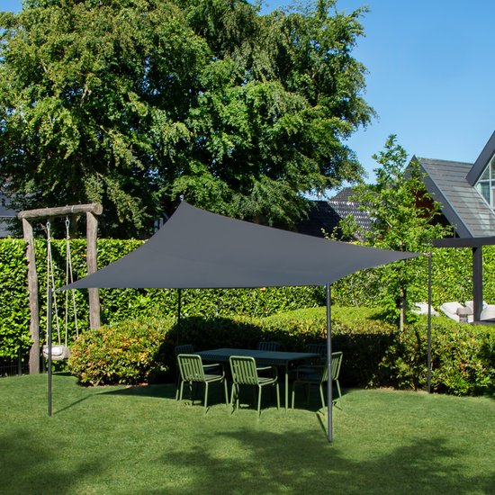 VONROC Premium Shade Cloth - Bâche - Rectangle - 400x300 cm - Imperméable - Gris - Sac de rangement et cordon de fixation inclus