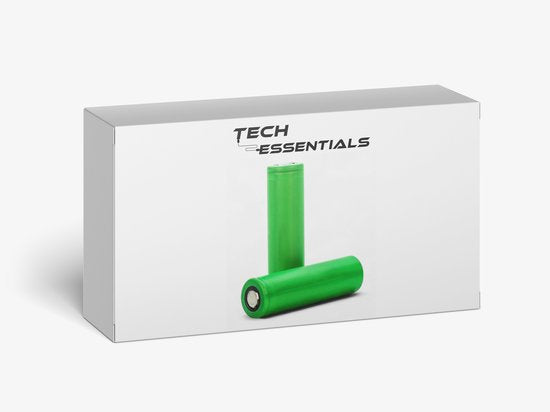 Tech Essentials 2 Slots 18650 Charger With 2x 18650 Batteries 2600mAh 3.7V - 7.8A - USB-C - Li-ion 3.7V - Lithium - Holder - Battery