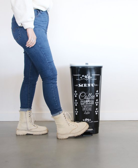 Kis Chic Bin Café Menu Poubelle - 50 l - noir