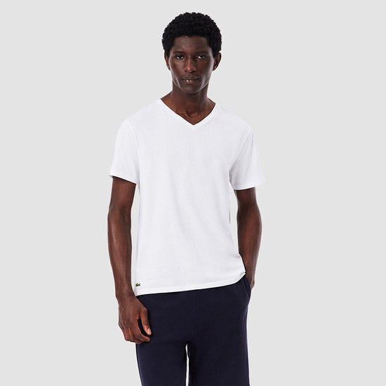 Chemises 3P à col en V Lacoste hommes basic white