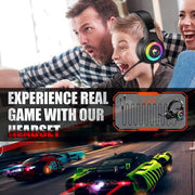 J-ANKKA - Casque supra-auriculaire - F2 RGB - Casque de jeu avec micro - Noir