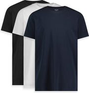 LEBASQ - T-shirt Miles' pour homme - 3 packs - avec col ras du cou - Extra long - Convient comme sous-maillot - MIX - M - Coton
