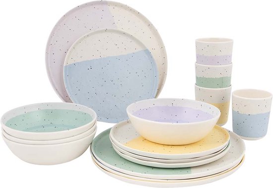 Ensemble de Vaisselle Bo-Camp - Annecy - 16 pièces - couleur pastel