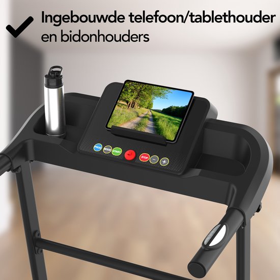 Brixy Treadmill - Pliable - Tapis de marche - 12 programmes - Support pour tablette - Fonction d'inclinaison - Tapis de course - 1-12km/h