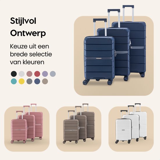SKYCASES Urban Adventurer - Valise à main - Serrure à numéro - 44L - Roues pivotantes - Valise de voyage avec serrure à bagage - Trolley léger - Bleu foncé