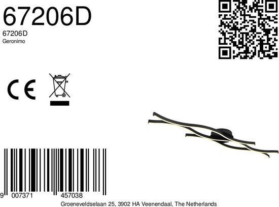 Plafonnier Globo Geronimo - noir - métal - 67206D