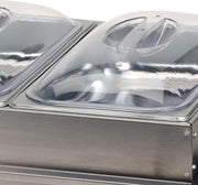 Chauffe plat et assiette - Excellent Electrics - Plaque chauffante - Acier inoxydable - 300W - 53 x 35 x 10cm - gris