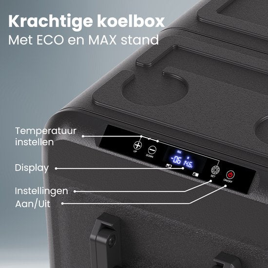 Auronic Electric Cool Box - Compresseur - Deux zones - 12V 230 Volt - Voiture - 45L - Frigobox - Noir/Gris