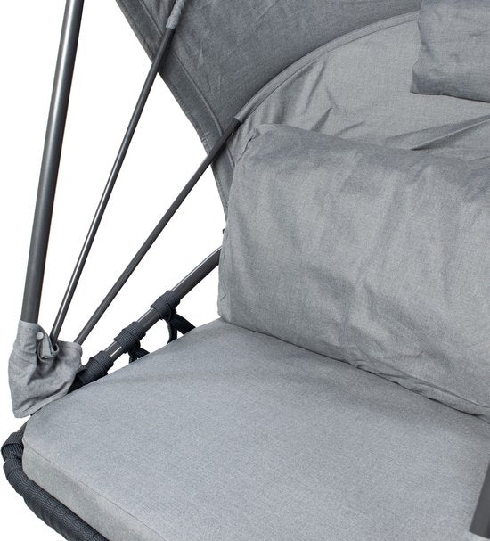 Chaise suspendue Tony avec capuchon - Gris