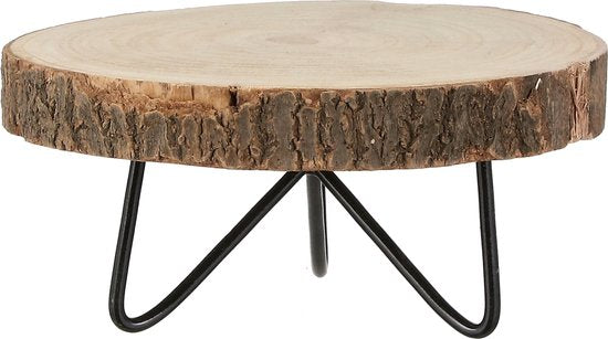Mica Decorations Pia Table d'appoint à coffre - H14 x Ø29 cm - Marron clair