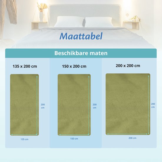 Housse pour la couverture d'aggravation d'Ella 150 x 200 CM - 7 KG & 9 KG - Housse en 100% coton biologique - Vert olive clair