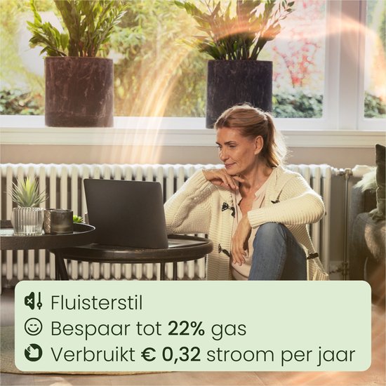 SpeedComfort Radiator Fan Expansion Set - Efficacité énergétique - Réchauffe deux fois plus vite - Jusqu'à 22% d'économie d'énergie - Simple à installer - Silencieux - Produit hollandais - Blanc