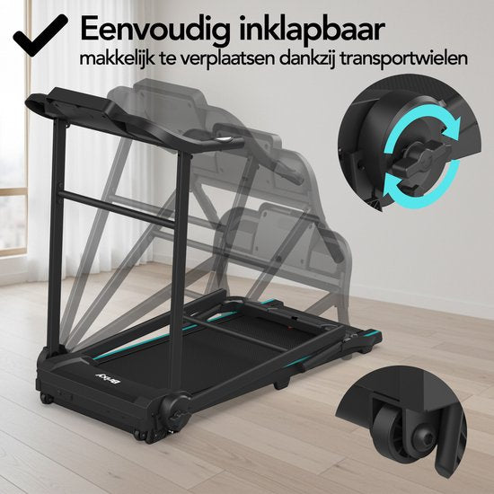 Brixy Treadmill - Pliable - Tapis de marche - 12 programmes - Support pour tablette - Fonction d'inclinaison - Tapis de course - 1-12km/h
