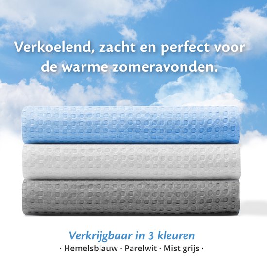 Ella Couverture rafraîchissante 135x200 cm - 100% Bio-Tencel - Couverture auto-refroidissante - Couverture rafraîchissante - Couette d'été - Blanc nacré