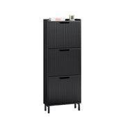 SoBuy Meuble à chaussures avec 3 abattants Meuble à chaussures étroit Meuble à chaussures avec 6 étagères Meuble de rangement pour chaussures Meuble de rangement pour chaussures