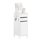 SoBuy FWT108-W Meuble de rangement étroit 40x30x76 cm - Blanc - Avec 2 tiroirs et 1 porte