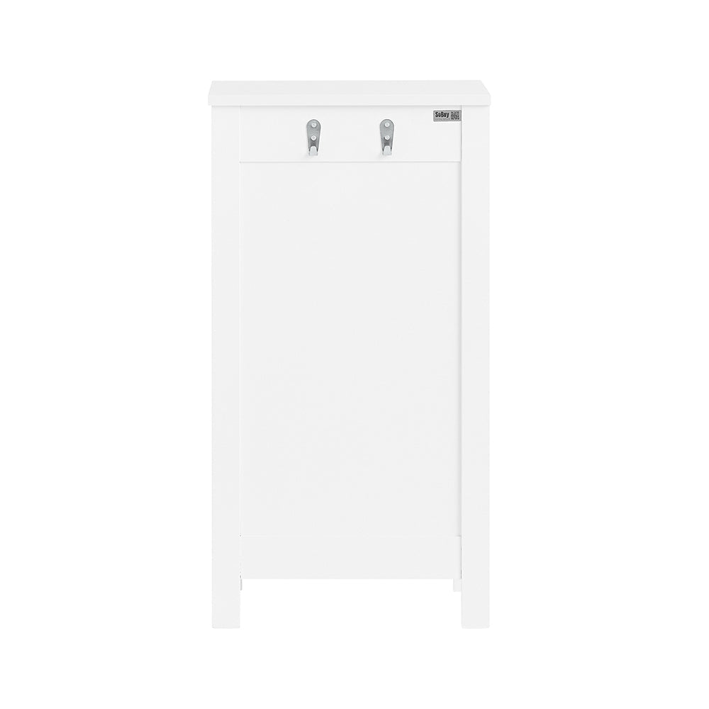 SoBuy FWT108-W Meuble de rangement étroit 40x30x76 cm - Blanc - Avec 2 tiroirs et 1 porte
