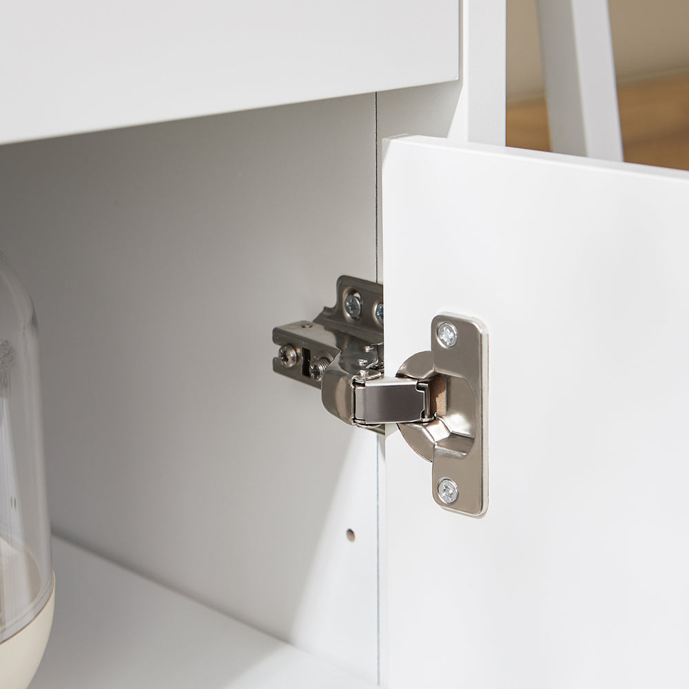 SoBuy FWT108-W Meuble de rangement étroit 40x30x76 cm - Blanc - Avec 2 tiroirs et 1 porte