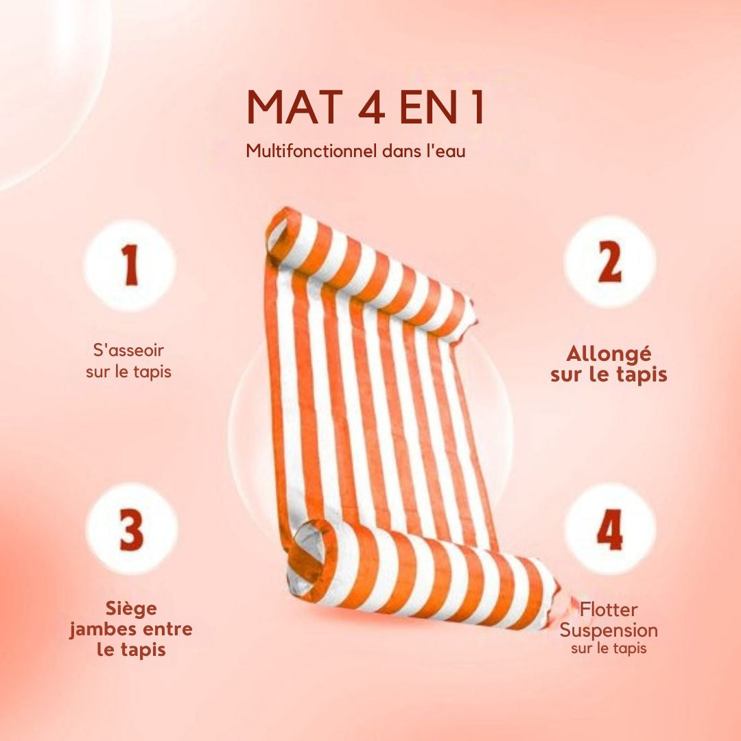 Hamac d'eau de luxe - Travelly - matelas d'air - piscine - jouet d'eau - Orange