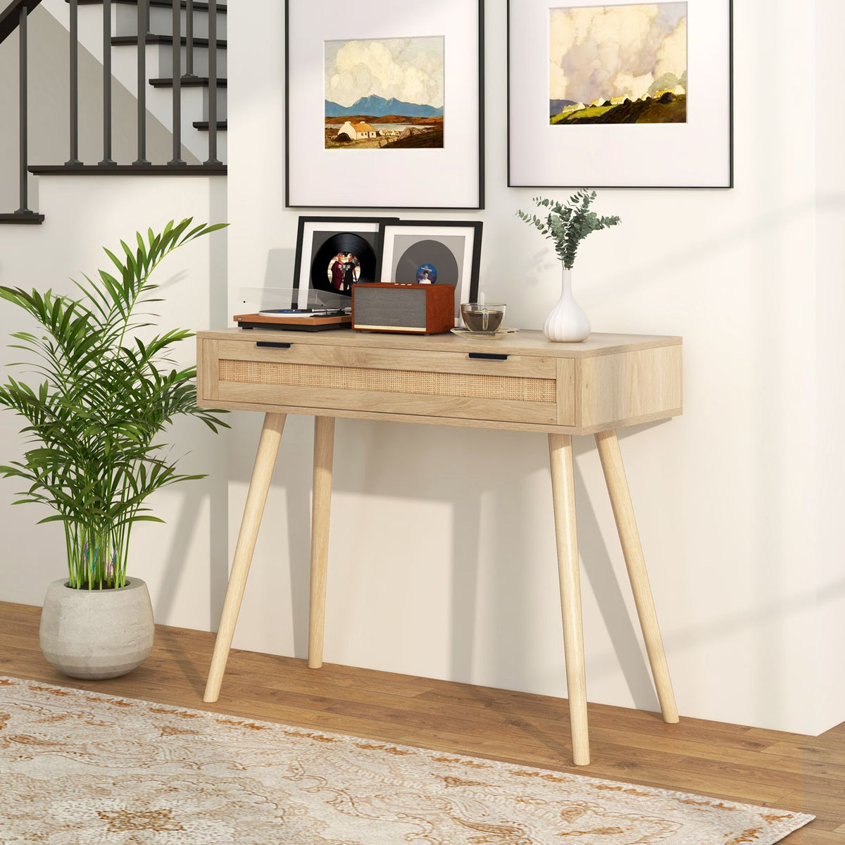 Table console Coast avec tiroir - Max. 60 kg - 88 x 40 x 77 cm - aspect naturel